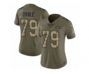 Women Nike New York Jets #79 Brent Qvale Limited Olive Camo 2017 Salute to Service NFL Jersey