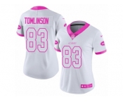 Women Nike New York Jets #83 Eric Tomlinson Limited White Pink Rush Fashion NFL Jersey
