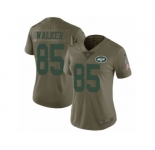 Women Nike New York Jets #85 Wesley Walker Limited Olive 2017 Salute to Service NFL Jersey