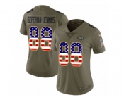 Women Nike New York Jets #88 Austin Seferian-Jenkins Limited Olive USA Flag 2017 Salute to Service NFL Jersey