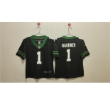 Women's New York Jets #1 Ahmad Sauce Black Vapor Football Stitched Jersey
