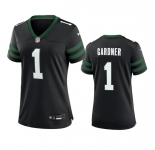 Women's New York Jets #1 Sauce Gardner Black 2024 Football Stitched Jersey