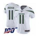 Women's New York Jets #11 Robby Anderson White Vapor Untouchable Limited Player 100th Season Football Jersey