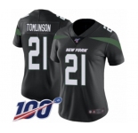 Women's New York Jets #21 LaDainian Tomlinson Black Alternate Vapor Untouchable Limited Player 100th Season Football Jersey