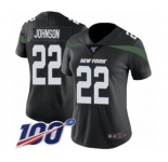 Women's New York Jets #22 Trumaine Johnson Black Alternate Vapor Untouchable Limited Player 100th Season Football Jersey