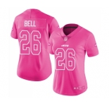 Women's New York Jets #26 Le'Veon Bell Limited Pink Rush Fashion Football Jersey