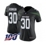 Women's New York Jets #30 Rashard Robinson Black Alternate Vapor Untouchable Limited Player 100th Season Football Jersey