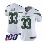 Women's New York Jets #33 Jamal Adams White Vapor Untouchable Limited Player 100th Season Football Jersey