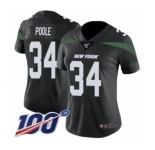 Women's New York Jets #34 Brian Poole Black Alternate Vapor Untouchable Limited Player 100th Season Football Jersey
