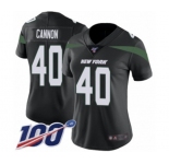 Women's New York Jets #40 Trenton Cannon Black Alternate Vapor Untouchable Limited Player 100th Season Football Jersey