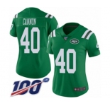 Women's New York Jets #40 Trenton Cannon Limited Green Rush Vapor Untouchable 100th Season Football Jersey