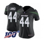 Women's New York Jets #44 Harvey Langi Black Alternate Vapor Untouchable Limited Player 100th Season Football Jersey