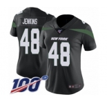 Women's New York Jets #48 Jordan Jenkins Black Alternate Vapor Untouchable Limited Player 100th Season Football Jersey
