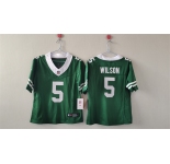 Women's New York Jets #5 Garrett Wilson Green 2024 FU.S.E Vapor Football Stitched Jersey