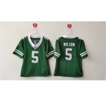 Women's New York Jets #5 Garrett Wilson Green Vapor Football Stitched Jersey