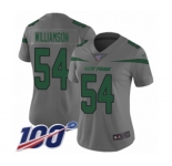 Women's New York Jets #54 Avery Williamson Limited Gray Inverted Legend 100th Season Football Jersey
