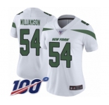 Women's New York Jets #54 Avery Williamson White Vapor Untouchable Limited Player 100th Season Football Jersey