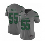 Women's New York Jets #55 Ryan Kalil Limited Gray Inverted Legend Football Jersey