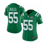 Women's New York Jets #55 Ryan Kalil Limited Green Rush Vapor Untouchable Football Jersey
