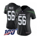 Women's New York Jets #56 Jachai Polite Black Alternate Vapor Untouchable Limited Player 100th Season Football Jersey