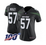 Women's New York Jets #57 C.J. Mosley Black Alternate Vapor Untouchable Limited Player 100th Season Football Jersey