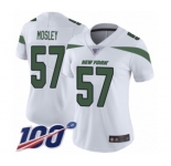 Women's New York Jets #57 C.J. Mosley White Vapor Untouchable Limited Player 100th Season Football Jersey