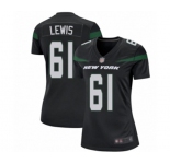 Women's New York Jets #61 Alex Lewis Game Black Alternate Football Jersey