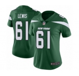 Women's New York Jets #61 Alex Lewis Green Team Color Vapor Untouchable Limited Player Football Jersey