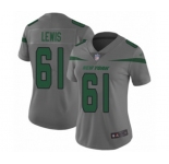 Women's New York Jets #61 Alex Lewis Limited Gray Inverted Legend Football Jersey