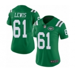 Women's New York Jets #61 Alex Lewis Limited Green Rush Vapor Untouchable Football Jersey