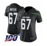 Women's New York Jets #67 Brian Winters Black Alternate Vapor Untouchable Limited Player 100th Season Football Jersey