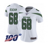 Women's New York Jets #68 Kelvin Beachum White Vapor Untouchable Limited Player 100th Season Football Jersey