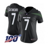 Women's New York Jets #7 Chandler Catanzaro Black Alternate Vapor Untouchable Limited Player 100th Season Football Jersey