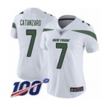 Women's New York Jets #7 Chandler Catanzaro White Vapor Untouchable Limited Player 100th Season Football Jersey