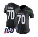 Women's New York Jets #70 Kelechi Osemele Black Alternate Vapor Untouchable Limited Player 100th Season Football Jersey