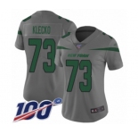 Women's New York Jets #73 Joe Klecko Limited Gray Inverted Legend 100th Season Football Jersey