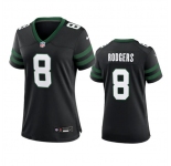 Women's New York Jets #8 Aaron Rodgers Black 2024 Football Stitched Jersey