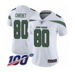 Women's New York Jets #80 Wayne Chrebet White Vapor Untouchable Limited Player 100th Season Football Jersey