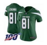 Women's New York Jets #81 Quincy Enunwa Green Team Color Vapor Untouchable Limited Player 100th Season Football Jersey