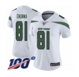 Women's New York Jets #81 Quincy Enunwa White Vapor Untouchable Limited Player 100th Season Football Jersey