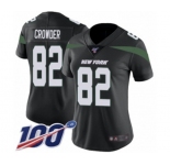 Women's New York Jets #82 Jamison Crowder Black Alternate Vapor Untouchable Limited Player 100th Season Football Jersey