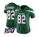 Women's New York Jets #82 Jamison Crowder Green Team Color Vapor Untouchable Limited Player 100th Season Football Jersey