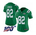 Women's New York Jets #82 Jamison Crowder Limited Green Rush Vapor Untouchable 100th Season Football Jersey