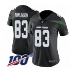 Women's New York Jets #83 Eric Tomlinson Black Alternate Vapor Untouchable Limited Player 100th Season Football Jersey