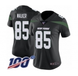 Women's New York Jets #85 Wesley Walker Black Alternate Vapor Untouchable Limited Player 100th Season Football Jersey
