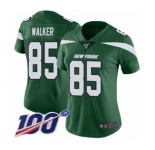 Women's New York Jets #85 Wesley Walker Green Team Color Vapor Untouchable Limited Player 100th Season Football Jersey