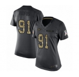 Women's New York Jets #91 Bronson Kaufusi Limited Black 2016 Salute to Service Football Jersey
