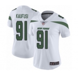 Women's New York Jets #91 Bronson Kaufusi White Vapor Untouchable Limited Player Football Jersey