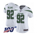 Women's New York Jets #92 Leonard Williams White Vapor Untouchable Limited Player 100th Season Football Jersey