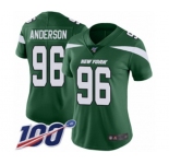 Women's New York Jets #96 Henry Anderson Green Team Color Vapor Untouchable Limited Player 100th Season Football Jersey